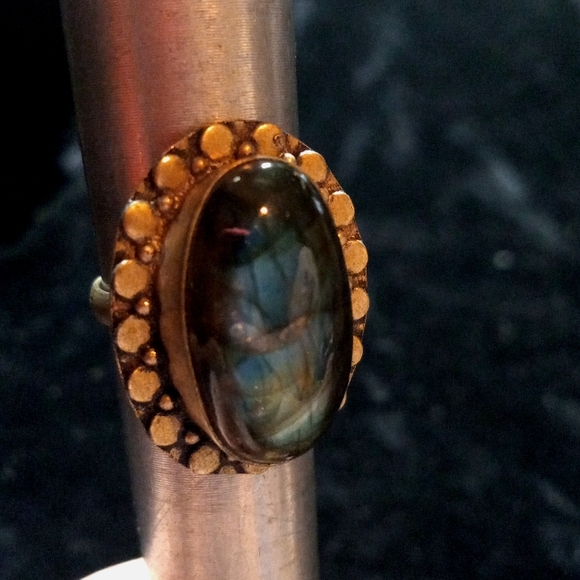 113 NWT Labradorite gemstone crystal 925 silver ring size 9 free shipping sale - Picture 7 of 8